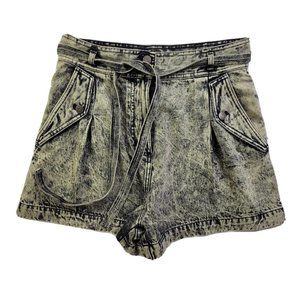 Ulla Johnson Women's 8 Vintage Stone Wash Denim Belted High Rise Short 3" Ins